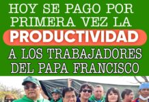 LA LUCHA SIGUE DANDO FRUTOS: HOY SE PAGO POR PRIMERA VEZ LA PRODUCTIVIDAD A LOS TRABAJADORES DEL PAPA FRANCISCO: